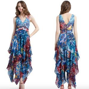 alice and olivia tie dye ruffle dress